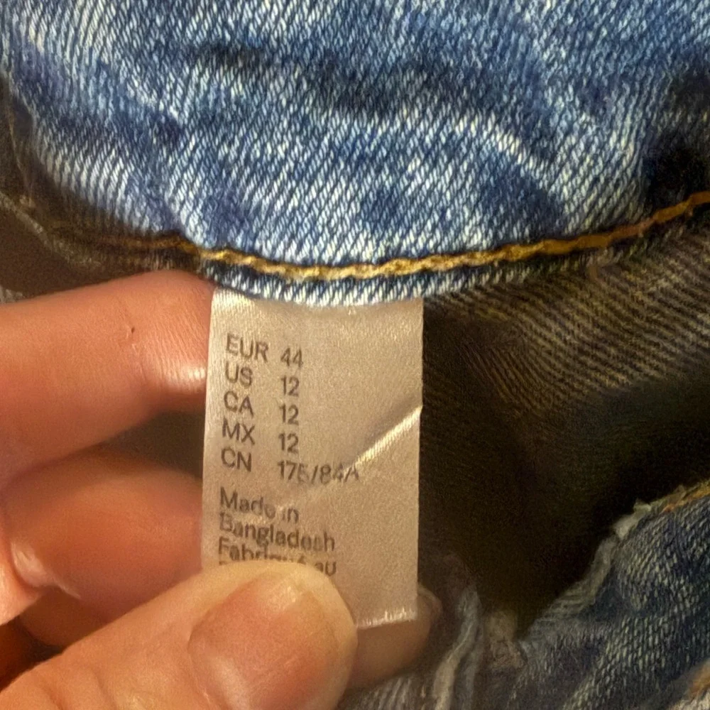 DIVIDED H&M High-Rise Ultra Wide Leg Jeans 100% Cotton Blue Size 12 - Picture 4 of 6